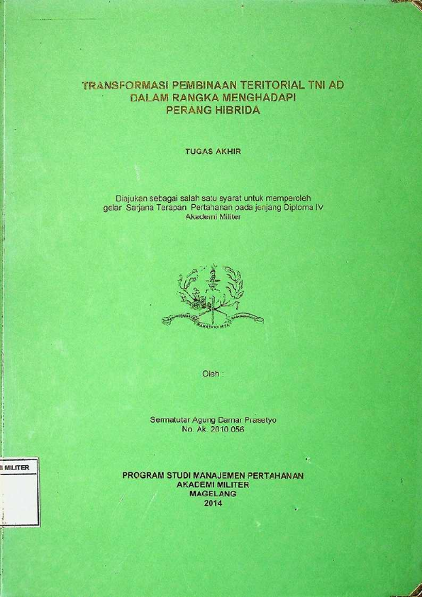 TRANSFORMASI PEMBINAAN TERITORIAL TNI AD DALAM RANGKA MENGHADAPI PERANG HIBRIDA